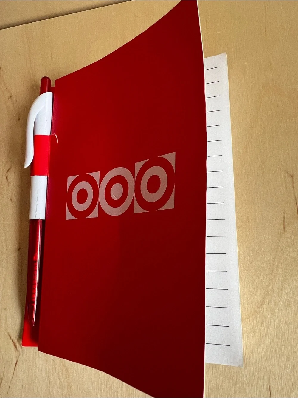 Target Red Drawstring Bag with Matching Red Water Bottle and Notebook